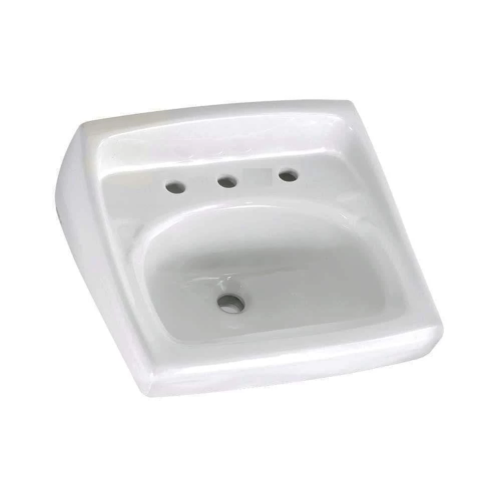 American Standard Lucerne Wall-Mounted Bathroom Sink for Exposed Bracket Support by Others with Faucet Centers in White 3 American Standard Lucerne Wall-Mounted Bathroom Sink for Exposed Bracket Support by Others with Faucet Centers in White