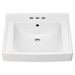 American Standard Decorum Vitreous China Wall-Hung Rectangle Vessel Sink with 4 in. Centerset Faucet Holes in White