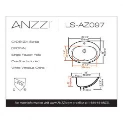 ANZZI Cadenza Series 7.5 in. Ceramic Drop In Sink Basin in White 11 ANZZI Cadenza Series 7.5 in. Ceramic Drop In Sink Basin in White -Bathroom Sinks Sales white anzzi drop in bathroom sinks ls az097 40 1000