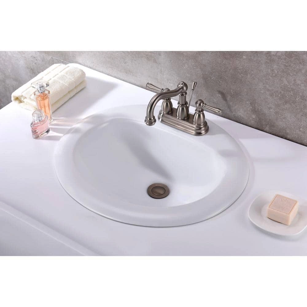 ANZZI Cadenza Series 7.5 in. Ceramic Drop In Sink Basin in White 4 ANZZI Cadenza Series 7.5 in. Ceramic Drop In Sink Basin in White - Image 2