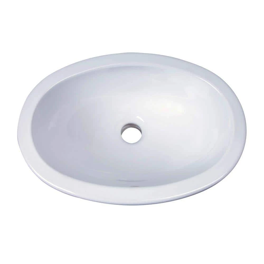 Barclay Products Lily Drop-In Bathroom Sink in White 3 Barclay Products Lily Drop-In Bathroom Sink in White