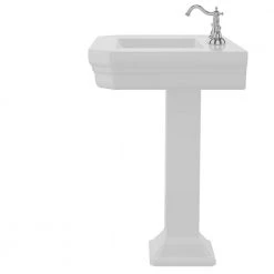 Barclay Products Corbin Pedestal Sink Combo in White with 4 in. Centerset Faucet Holes -Bathroom Sinks Sales white barclay products pedestal sinks 3 1001wh 4f 1000
