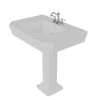 Barclay Products Corbin Pedestal Sink Combo in White with 4 in. Centerset Faucet Holes 1 Barclay Products Corbin Pedestal Sink Combo in White with 4 in. Centerset Faucet Holes -Bathroom Sinks Sales white barclay products pedestal sinks 3 1001wh 64 1000