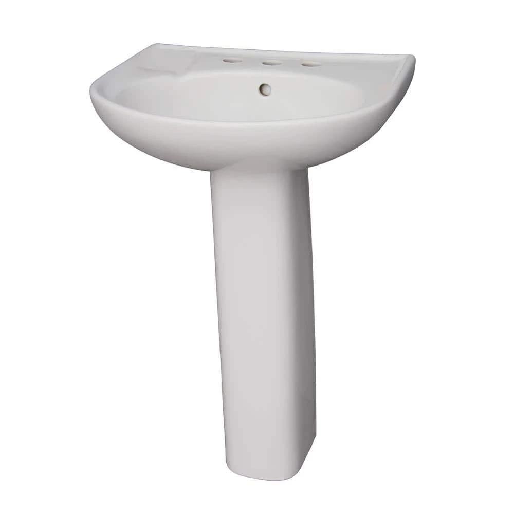 Barclay Products Cynthia 520 Pedestal Combo Bathroom Sink in White 3 Barclay Products Cynthia 520 Pedestal Combo Bathroom Sink in White