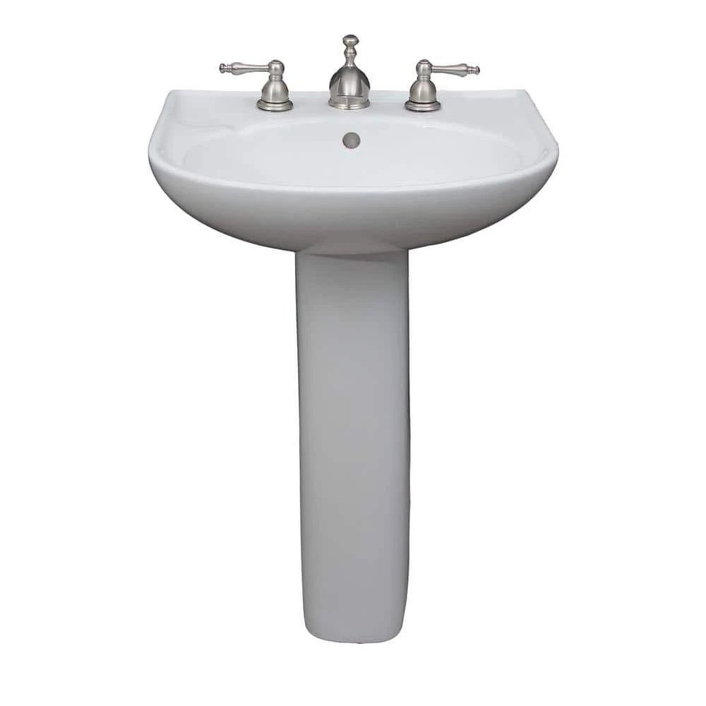 Barclay Products Cynthia 520 Pedestal Combo Bathroom Sink in White 4 Barclay Products Cynthia 520 Pedestal Combo Bathroom Sink in White - Image 2