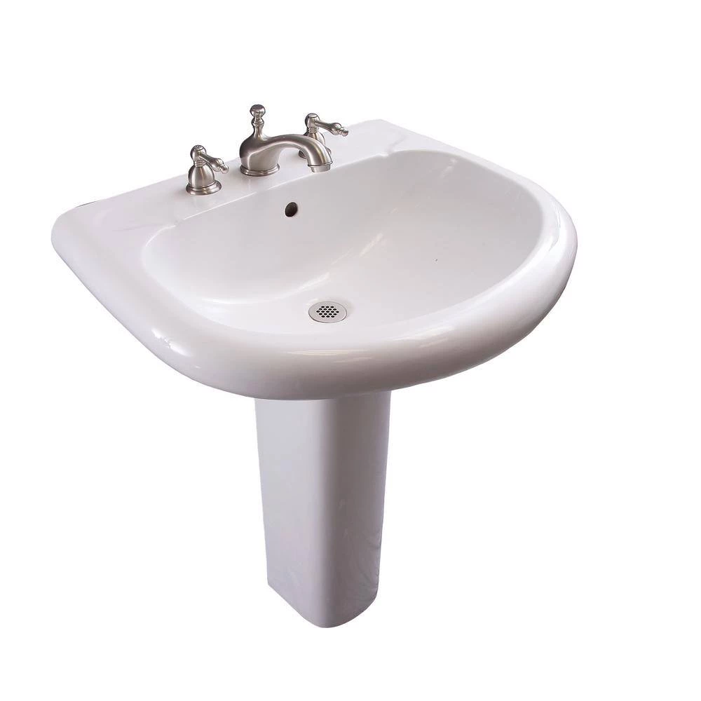 Barclay Products Orient 660 Pedestal Combo Bathroom Sink in White 4 Barclay Products Orient 660 Pedestal Combo Bathroom Sink in White - Image 2