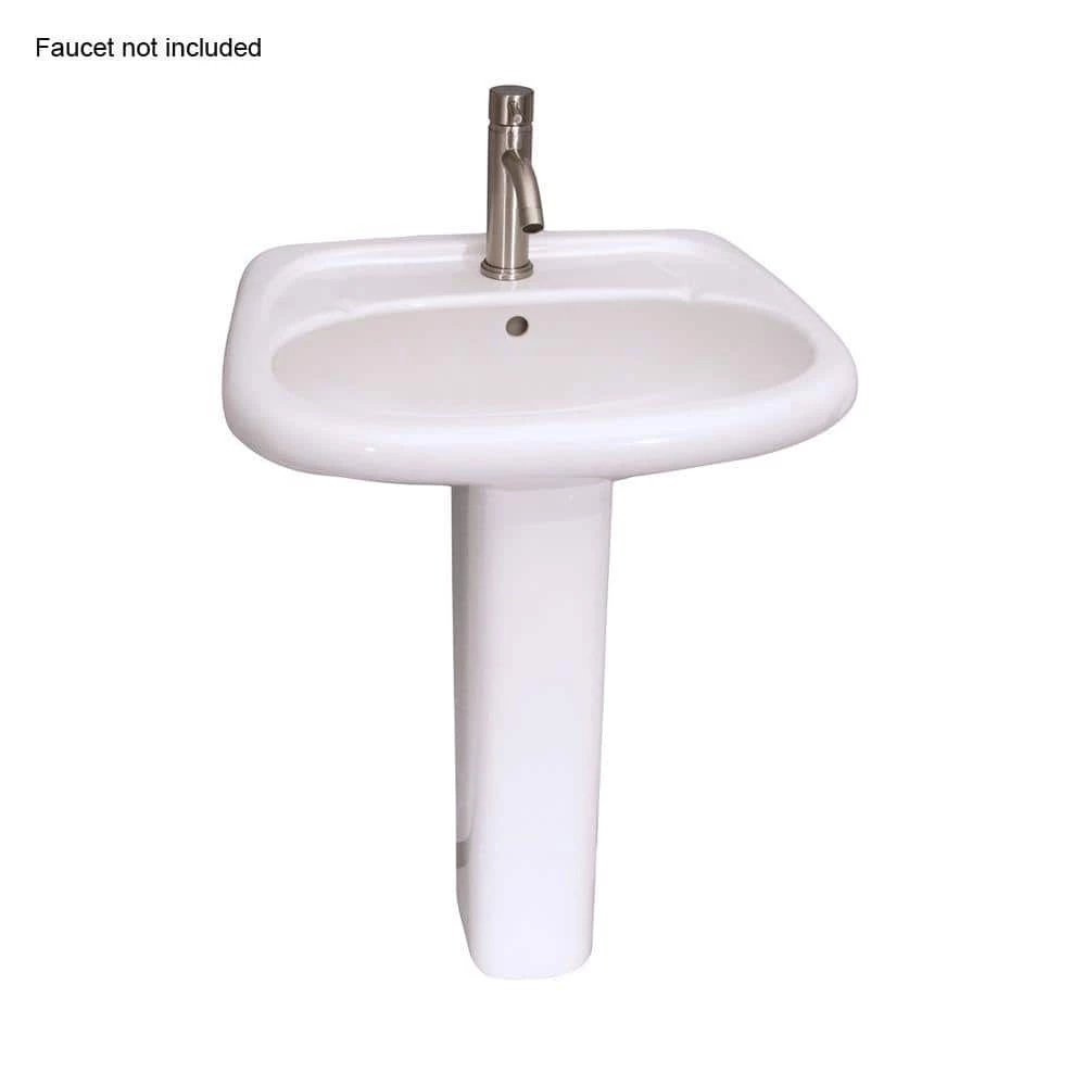 Barclay Products Flora 24 in. Pedestal Combo Bathroom Sink with 1 Faucet Hole in White 3 Barclay Products Flora 24 in. Pedestal Combo Bathroom Sink with 1 Faucet Hole in White