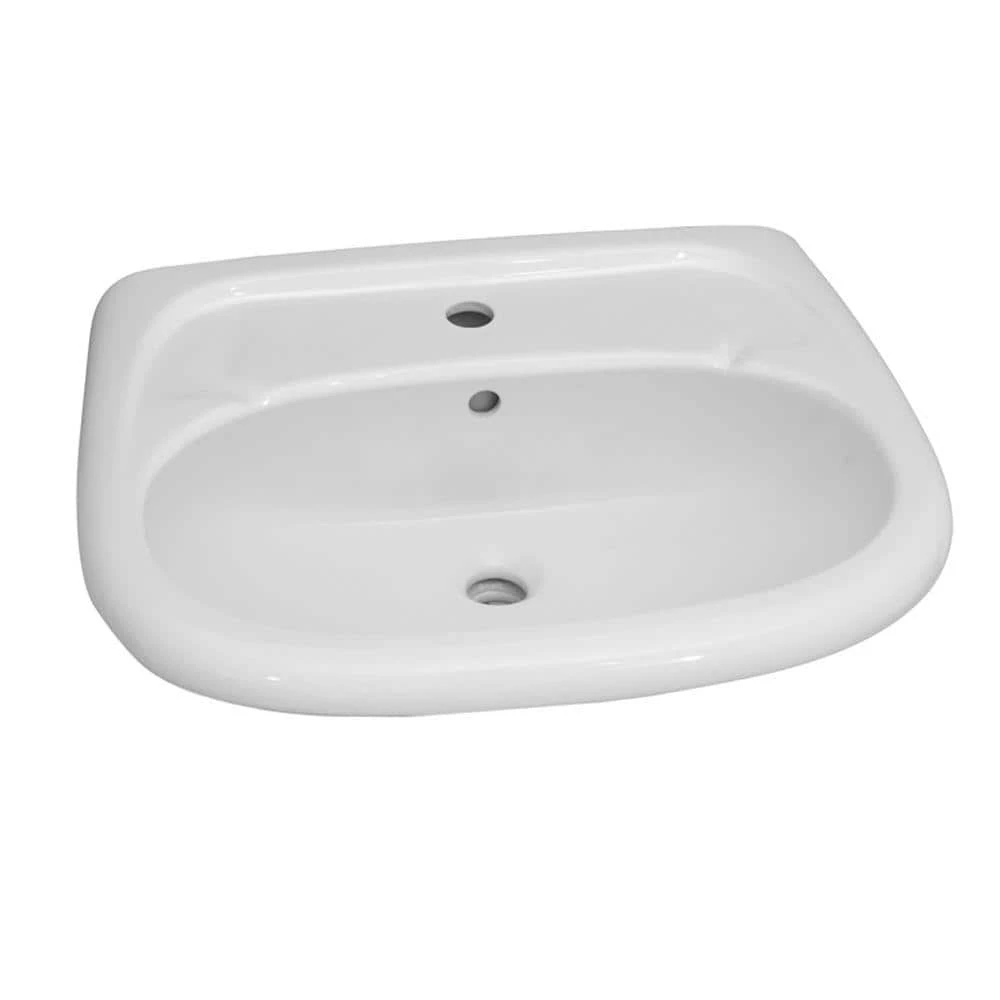 Barclay Products Flora 24 in. Pedestal Combo Bathroom Sink with 1 Faucet Hole in White 4 Barclay Products Flora 24 in. Pedestal Combo Bathroom Sink with 1 Faucet Hole in White - Image 2