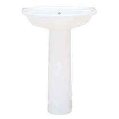 Barclay Products Karla 24 in. Pedestal Combo Bathroom Sink with 1 Faucet Hole in White 8 Barclay Products Karla 24 in. Pedestal Combo Bathroom Sink with 1 Faucet Hole in White -Bathroom Sinks Sales white barclay products pedestal sinks 3 301wh 40 1000