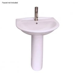 Barclay Products Karla 24 in. Pedestal Combo Bathroom Sink with 1 Faucet Hole in White