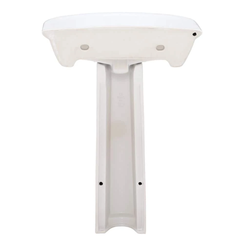 Barclay Products Karla 24 in. Pedestal Combo Bathroom Sink with 1 Faucet Hole in White 4 Barclay Products Karla 24 in. Pedestal Combo Bathroom Sink with 1 Faucet Hole in White - Image 2