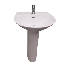 Barclay Products Reserva 600 22 in. Pedestal Combo Bathroom Sink with 1 Faucet Hole in White -Bathroom Sinks Sales white barclay products pedestal sinks 3 341wh c3 1000