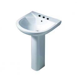Barclay Products Anabel 555 Pedestal Combo Bathroom Sink in White