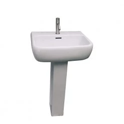 Barclay Products Metropolitan 520 21 in. Pedestal Combo Bathroom Sink with 1 Faucet Hole in White -Bathroom Sinks Sales white barclay products pedestal sinks 3 548wh c3 1000