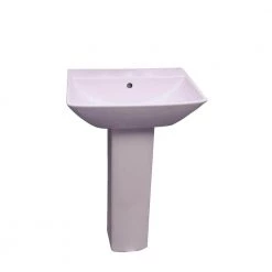 Barclay Products Summit 500 20 in. Pedestal Combo Bathroom Sink with 1 Faucet Hole in White
