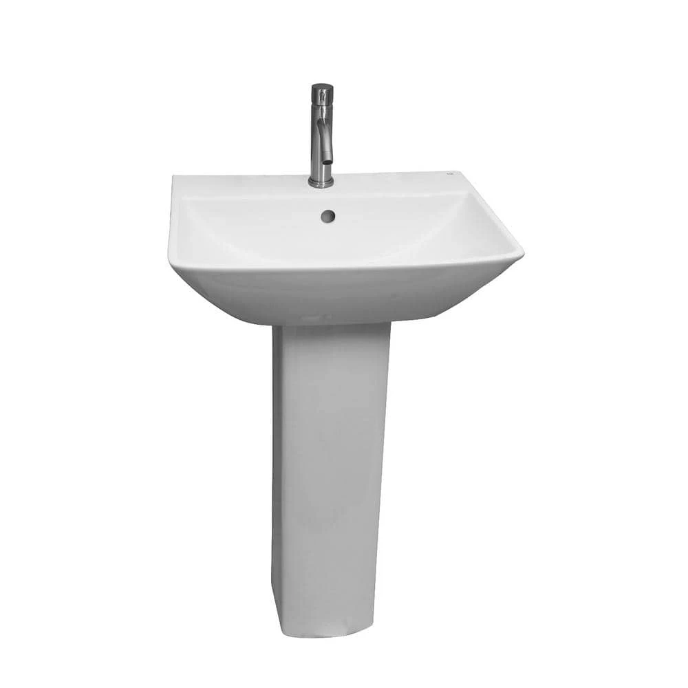 Barclay Products Summit 500 20 in. Pedestal Combo Bathroom Sink with 1 Faucet Hole in White 7 Barclay Products Summit 500 20 in. Pedestal Combo Bathroom Sink with 1 Faucet Hole in White - Image 5