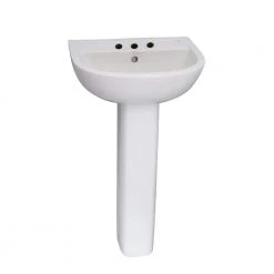 Barclay Products Compact 550 Pedestal Combo Bathroom Sink in White