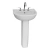 Barclay Products Compact 545 Pedestal Sink Combo in White with 6 in. Minispread Faucet Holes