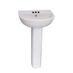 Barclay Products Metropolitan 420 16 in. Pedestal Combo Bathroom Sink with 1 Faucet Hole in White