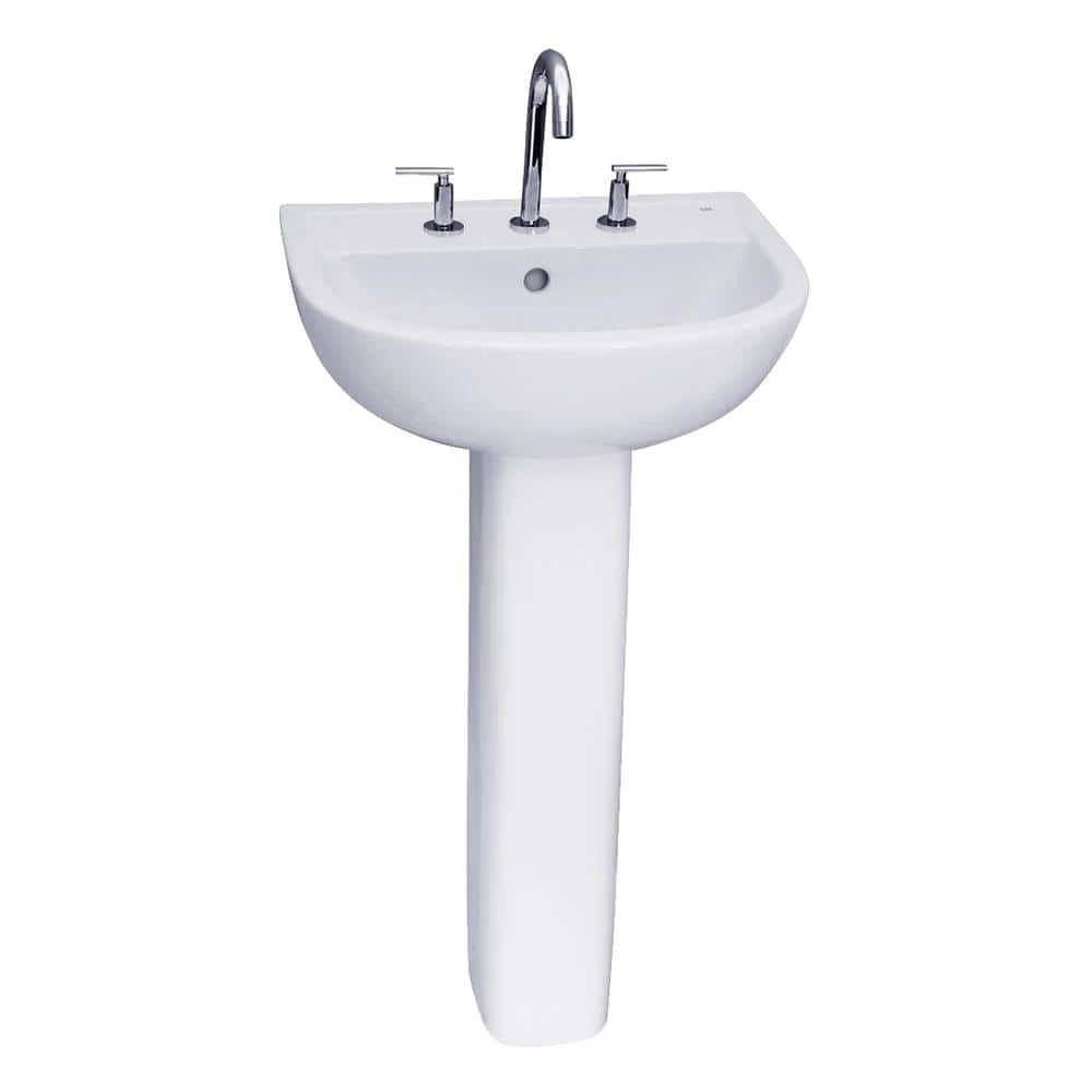 Barclay Products Compact 500 Pedestal Combo Bathroom Sink in White 5 Barclay Products Compact 500 Pedestal Combo Bathroom Sink in White - Image 3