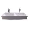 Barclay Products Windfield Double Bowl Wall-Mount Sink in White 2 Barclay Products Windfield Double Bowl Wall-Mount Sink in White -Bathroom Sinks Sales white barclay products wall mount sinks 4 9100wh 64 1000