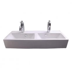 Barclay Products Windfield Double Bowl Wall-Mount Sink in White