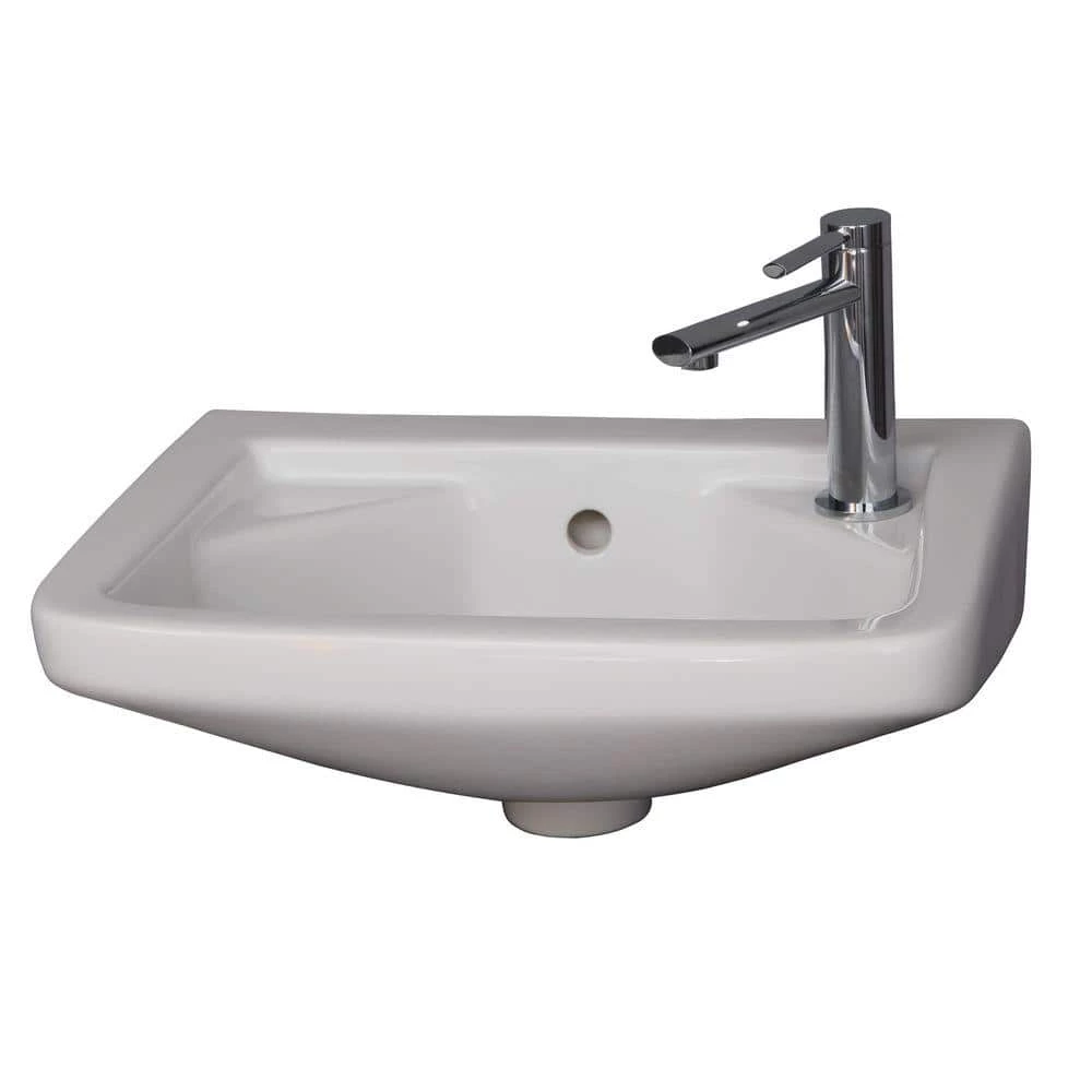 Barclay Products Mirna Wall-Hung Bathroom Sink in White 3 Barclay Products Mirna Wall-Hung Bathroom Sink in White
