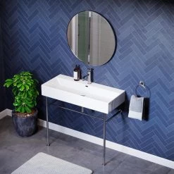 Swiss Madison Claire 40 in. Ceramic Console Sink White Basin Chrome Legs 16 Swiss Madison Claire 40 in. Ceramic Console Sink White Basin Chrome Legs -Bathroom Sinks Sales white basin chrome legs swiss madison console sinks sm cs714 40 1000