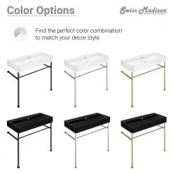 Swiss Madison Claire 40 in. Ceramic Console Sink White Basin Chrome Legs 22 Swiss Madison Claire 40 in. Ceramic Console Sink White Basin Chrome Legs -Bathroom Sinks Sales white basin chrome legs swiss madison console sinks sm cs714 4f 1000