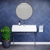 Swiss Madison Claire 40 in. Ceramic Console Sink White Basin Chrome Legs -Bathroom Sinks Sales white basin chrome legs swiss madison console sinks sm cs714 64 1000
