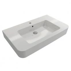 BOCCHI Parma Wall-Mounted White Fireclay Bathroom Sink 33.5 in. 1-Hole with Overflow 14 BOCCHI Parma Wall-Mounted White Fireclay Bathroom Sink 33.5 in. 1-Hole with Overflow -Bathroom Sinks Sales white bocchi wall mount sinks 1124 001 0126 c3 1000