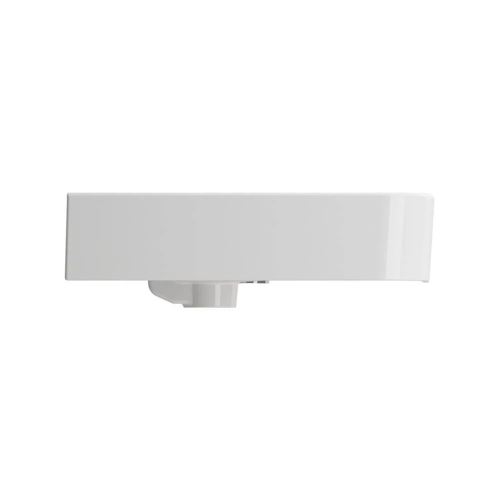 BOCCHI Parma Wall-Mounted White Fireclay Bathroom Sink 33.5 in. 1-Hole with Overflow 4 BOCCHI Parma Wall-Mounted White Fireclay Bathroom Sink 33.5 in. 1-Hole with Overflow - Image 2
