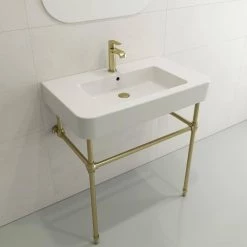 BOCCHI Parma Wall-Mounted White Fireclay Bathroom Sink 33.5 in. 1-Hole with Overflow 18 BOCCHI Parma Wall-Mounted White Fireclay Bathroom Sink 33.5 in. 1-Hole with Overflow -Bathroom Sinks Sales white bocchi wall mount sinks 1124 001 0126 fa 1000