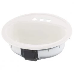 Bootz Industries Laurel Round Drop-In Bathroom Sink in White -Bathroom Sinks Sales white bootz industries drop in bathroom sinks 021 2435 00 1d 1000