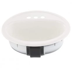 Bootz Industries Laurel Round Drop-In Bathroom Sink in White -Bathroom Sinks Sales white bootz industries drop in bathroom sinks 021 2435 00 40 1000