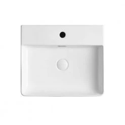 Boyel Living White Ceramic Rectangular Above Counter Vessel Sink with Pop Up Drain Faucet Hole and Overflow -Bathroom Sinks Sales white boyel living wall mount sinks ys bathsnik 048 44 1000