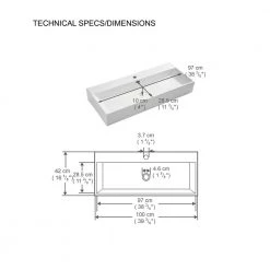 BWE Rectangle Ceramic Wall Mounted Bathroom Sink Art Basin with Overflow and Pop-Up Drain in White -Bathroom Sinks Sales white bwe wall mount sinks bathsnik 063 31 1000