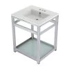 Kingston Brass 25 in. Ceramic Console Sink (4 in. in 3-Hole) with Stainless Steel Base in Chrome 1 Kingston Brass 25 in. Ceramic Console Sink (4 in. in 3-Hole) with Stainless Steel Base in Chrome -Bathroom Sinks Sales white chrome kingston brass console sinks hvwp2522w4b1 64 1000