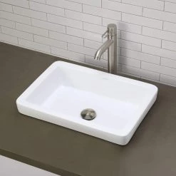 DECOLAV Classically Redefined Semi-Recessed Rectangular Bathroom Sink in White -Bathroom Sinks Sales white decolav drop in bathroom sinks 1453 cwh 31 1000