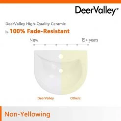 DEERVALLEY 25 3/4 in. Tall U-Shape White Vitreous China Pedestal Bathroom Sink With Overflow -Bathroom Sinks Sales white deervalley pedestal sinks dv 1p523 1f 1000