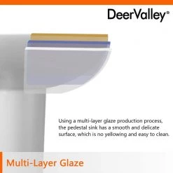 DEERVALLEY 25 3/4 in. Tall U-Shape White Vitreous China Pedestal Bathroom Sink With Overflow -Bathroom Sinks Sales white deervalley pedestal sinks dv 1p523 31 1000