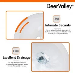 DEERVALLEY 25 3/4 in. Tall U-Shape White Vitreous China Pedestal Bathroom Sink With Overflow -Bathroom Sinks Sales white deervalley pedestal sinks dv 1p523 44 1000