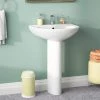 DEERVALLEY 25 3/4 in. Tall U-Shape White Vitreous China Pedestal Bathroom Sink With Overflow 1 DEERVALLEY 25 3/4 in. Tall U-Shape White Vitreous China Pedestal Bathroom Sink With Overflow -Bathroom Sinks Sales white deervalley pedestal sinks dv 1p523 64 1000