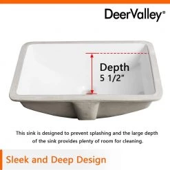 DEERVALLEY 20-7/8 in. Undermount Bathroom Sink in White Vitreous China 21 DEERVALLEY 20-7/8 in. Undermount Bathroom Sink in White Vitreous China -Bathroom Sinks Sales white deervalley undermount bathroom sinks dv 1u101 66 1000