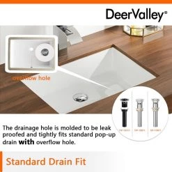 DEERVALLEY 22-1/4 in. Undermount Vitreous China Bathroom Sink in White -Bathroom Sinks Sales white deervalley undermount bathroom sinks dv 1u202 1f 1000