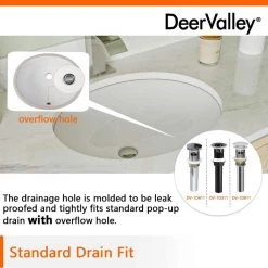 DEERVALLEY 16.54 in. Undermount Vitreous China Bathroom Sink in White -Bathroom Sinks Sales white deervalley undermount bathroom sinks dv 1u301 1d 1000