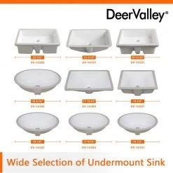 DEERVALLEY 16.54 in. Undermount Vitreous China Bathroom Sink in White -Bathroom Sinks Sales white deervalley undermount bathroom sinks dv 1u301 c3 1000