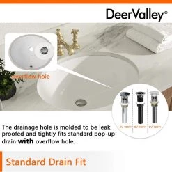 DEERVALLEY 17.32 in. Undermount Vitreous China Bathroom Sink in White -Bathroom Sinks Sales white deervalley undermount bathroom sinks dv 1u302 1d 1000