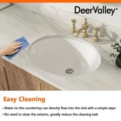DEERVALLEY 17.32 in. Undermount Vitreous China Bathroom Sink in White -Bathroom Sinks Sales white deervalley undermount bathroom sinks dv 1u302 31 1000