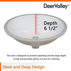 DEERVALLEY 17.32 in. Undermount Vitreous China Bathroom Sink in White -Bathroom Sinks Sales white deervalley undermount bathroom sinks dv 1u302 d4 1000
